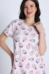Zivame Knit Poly Mid Length Nightwear - Heavenly Pink — thumbnail 5